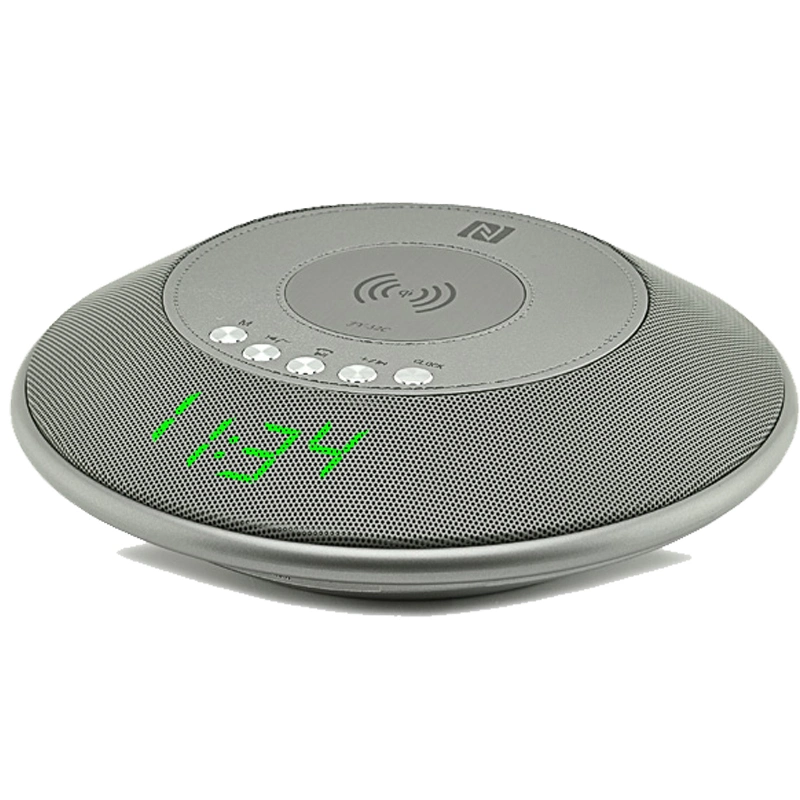 Alarm Clock Wireless Bluetooth Speaker New Qi Wireless Charger Portable Bluetooth Speaker