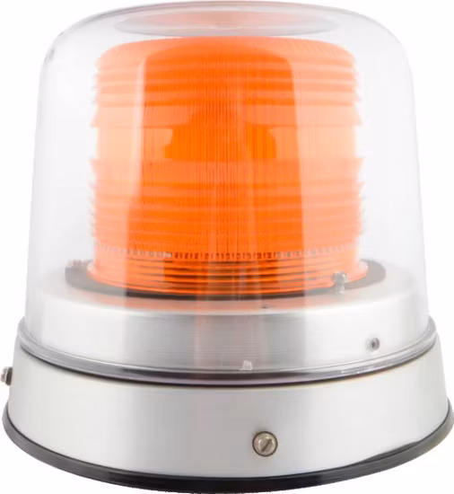 Super Bright DC10-48V LED Rotary Lamp Heavy Duty Vehicle Mining Area Warning Light LED Beacon Amber 7" PC Lens Class 1 4200