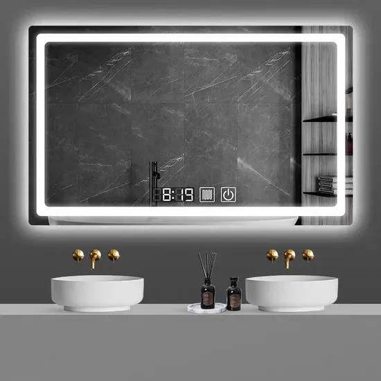 Rechargeable LED Car Sun Visor Vanity Mirror with Lights Travel Makeup Mirror for Bathroom Mirror