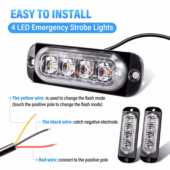 3W Reflect Windshield Mount LED Visor Strobe Light (VL02R)